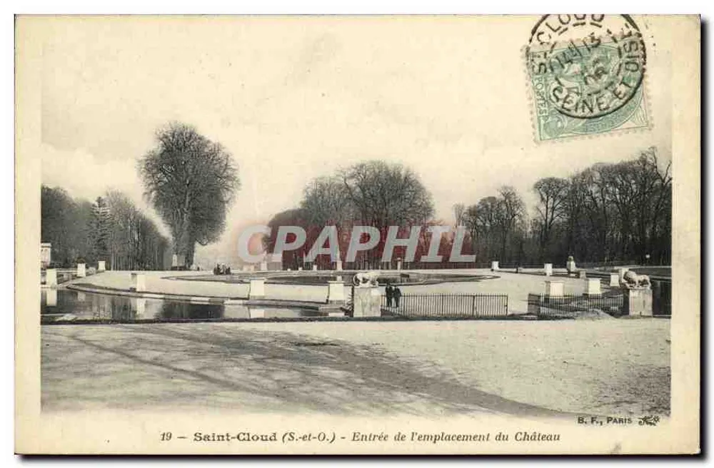 Saint-Cloud (S.-et-O.) — Entrada do local do Castelo — B. F., Paris - Frente