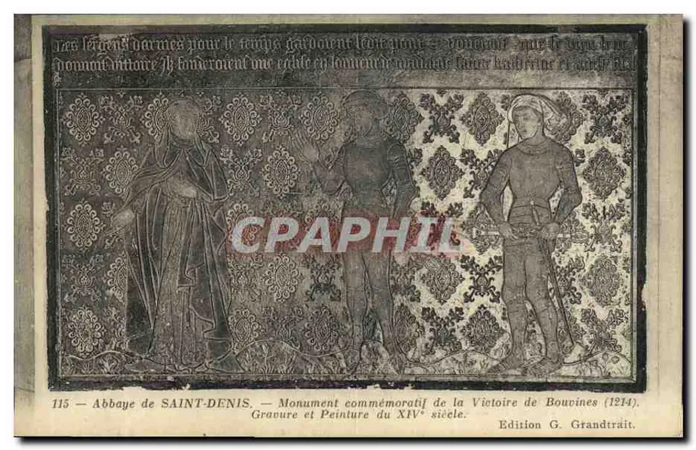 Abtei SAINT-DENIS — Gedenkmonument der Schlacht von Bouvines (1214) — Edition G. Grandtrait - Vorderseite