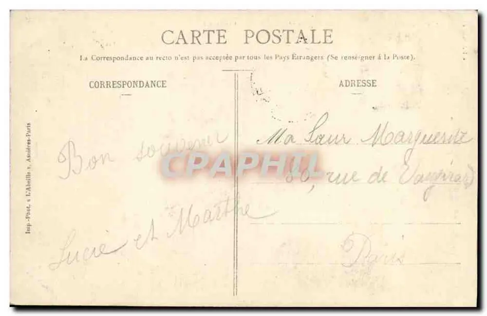 Saint-Cloud - Der Park - Cedersprießling gepflanzt von Marie-Antoinette — L'Abellie, n°53 - Rückseite