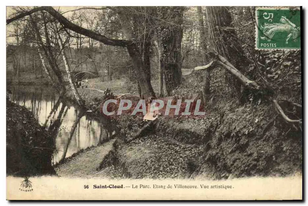 Saint-Cloud — Der Park. Etang de Villeneuve. Künstlerische Ansicht. — Verlag: Souvance, n° 56 - Vorderseite