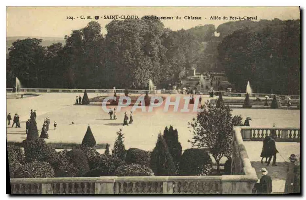 Saint-Cloud — Localização do Castelo — Avenida do Ferro de Cavalo — C.M. n°104 - Frente