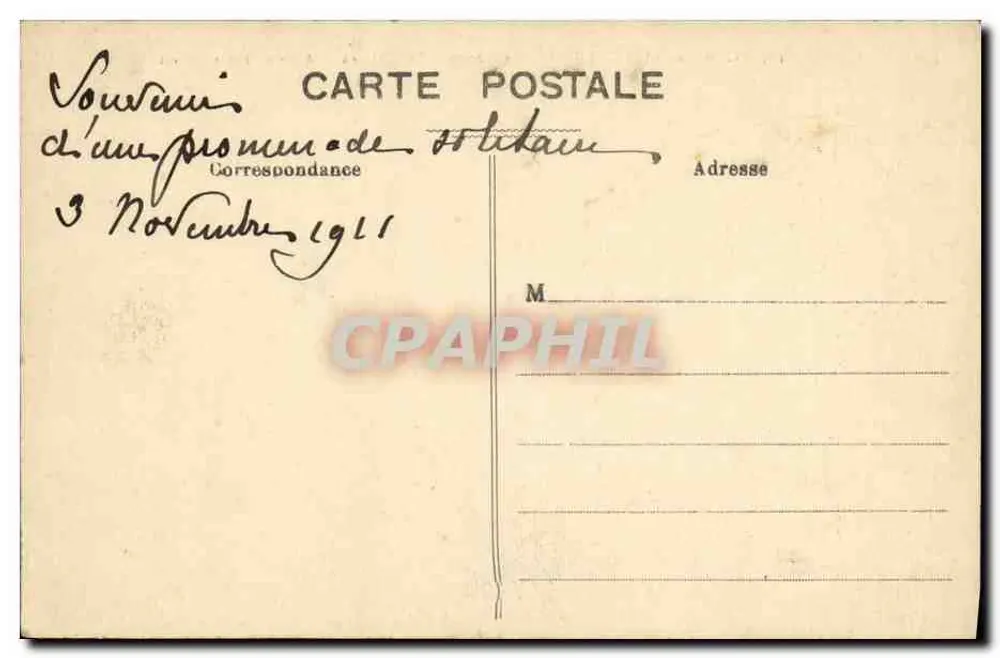 Saint-Cloud — Localização do Castelo — Avenida do Ferro de Cavalo — C.M. n°104 - Verso