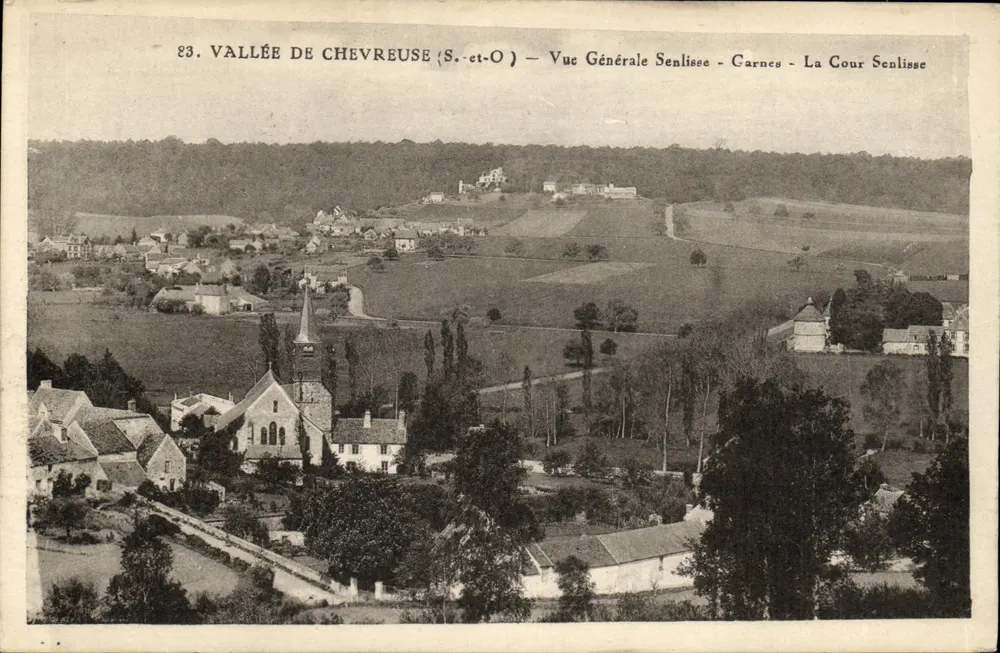 Vallée de Chevreuse (S.-et-O) — Vue Générale de Senlisse, Garnes, La Cour Senlisse — Éditeur Lamorelle, Chevreuse - Frente