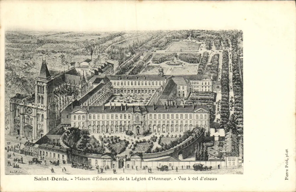 Saint-Denis - Bildungshaus der Ehrenlegion - Vogelperspektive - Pierre Patti, phot. - Vorderseite