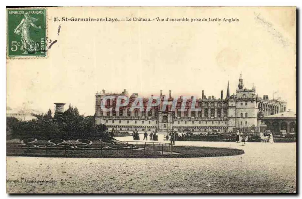 St-Germain-en-Laye — Das Schloss — Überblick vom Englischen Garten — Maragne & Aucelle, n°35 - Vorderseite