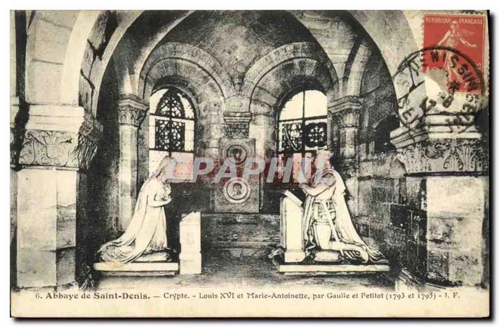Abtei Saint-Denis — Krypta — Ludwig XVI und Marie-Antoinette, von Gaulle und Petitlot (1793 und 1795) — 1. F. - Vorderseite