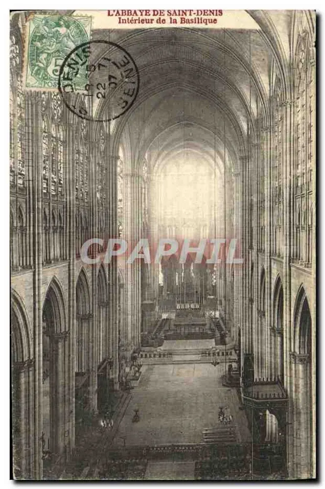 L'ABBAYE DE SAINT-DENIS — Intérieur de la Basilique — éditeur impr. L. Lévy, n° 107 - Frente