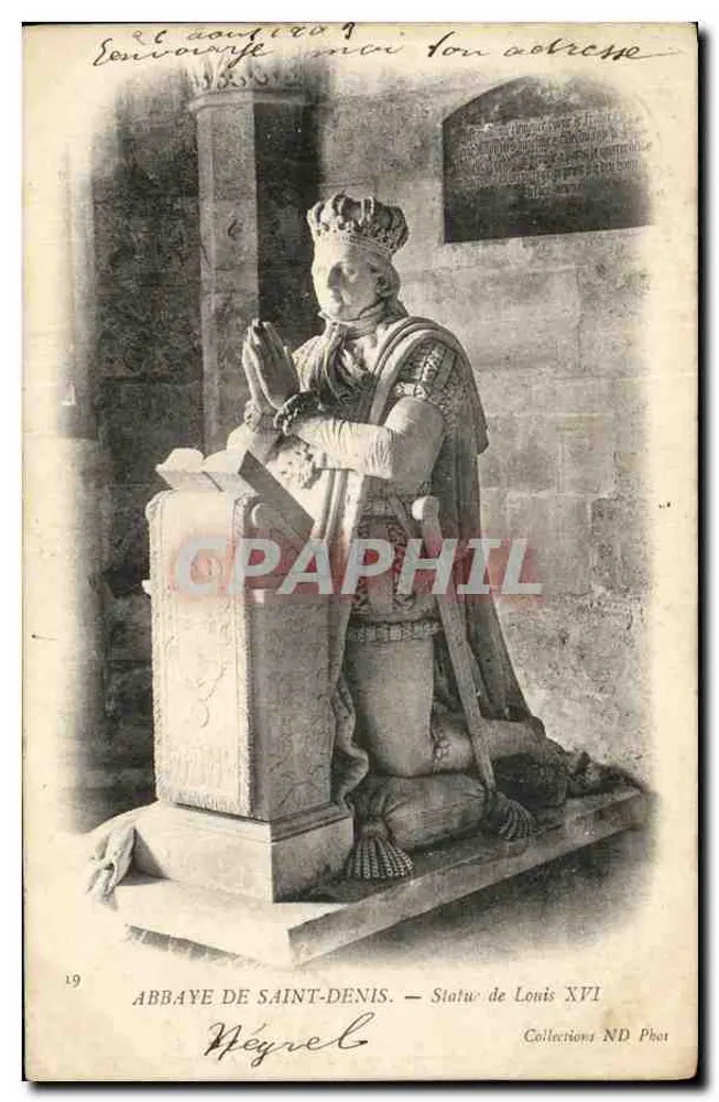 Abadia de Saint-Denis — Estátua de Luís XVI — Négreel, Coleções ND Phot - Frente