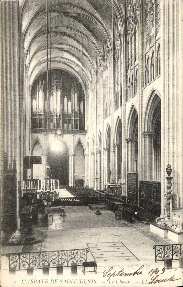A ABBEY DE SAINT-DENIS — O Coro — Editor LL. Loude, n°2 - Frente