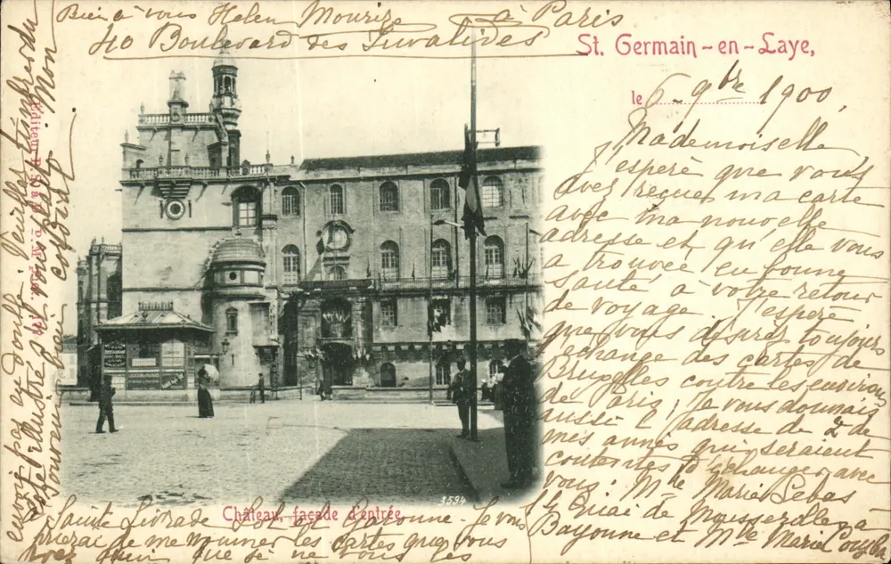 Castelo, fachada de entrada — Sainte-Lizaire, St-Germain-en-Laye — editor anônimo, n° 3594 - Frente