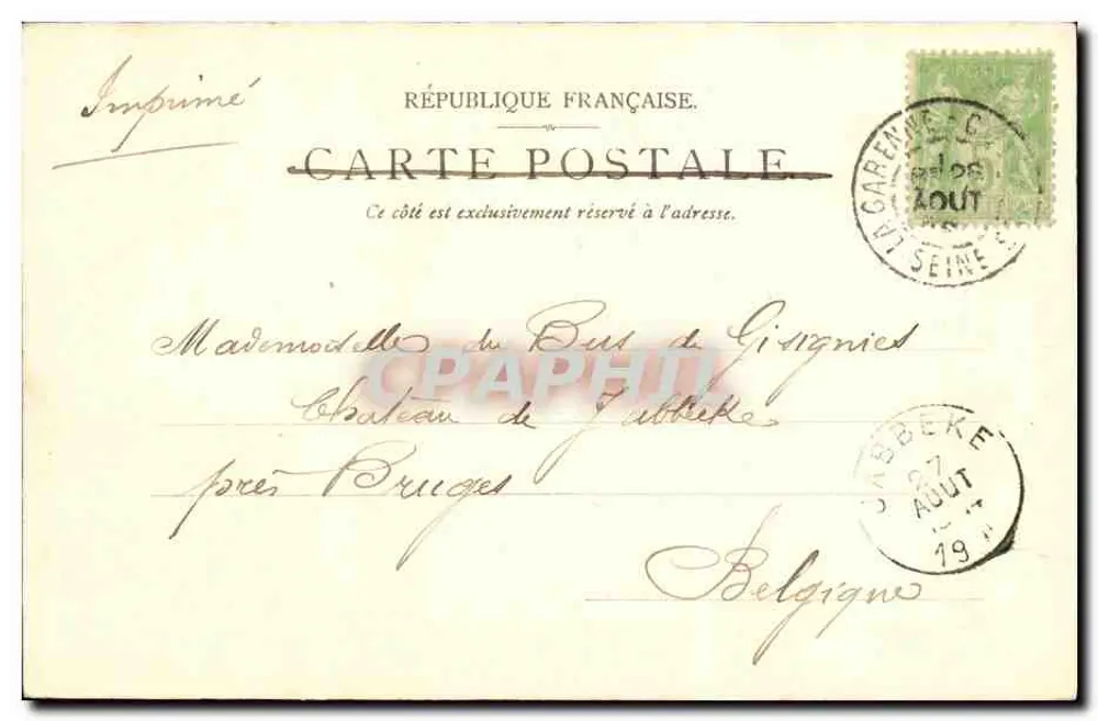 Der Pavillon Henri IV und die kleine Terrasse von St. Germain — Verleger P. S. à D. Erkha, n° 700 - Rückseite
