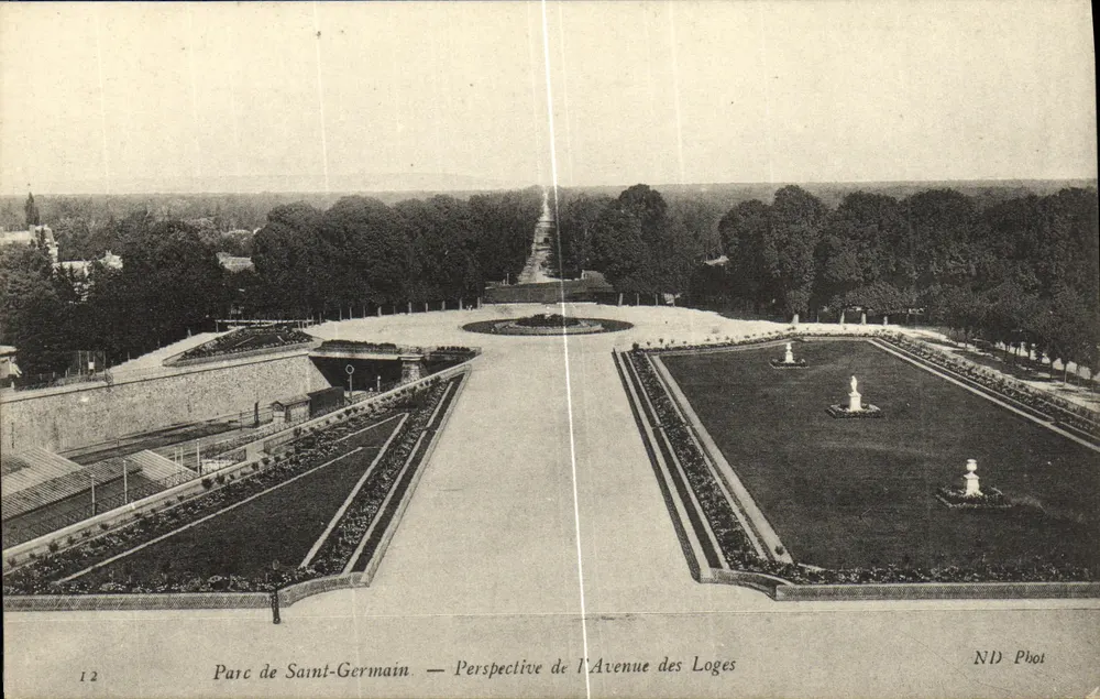 Parque de Saint-Germain — Perspectiva da Avenida das Loges — ND Phot - Frente