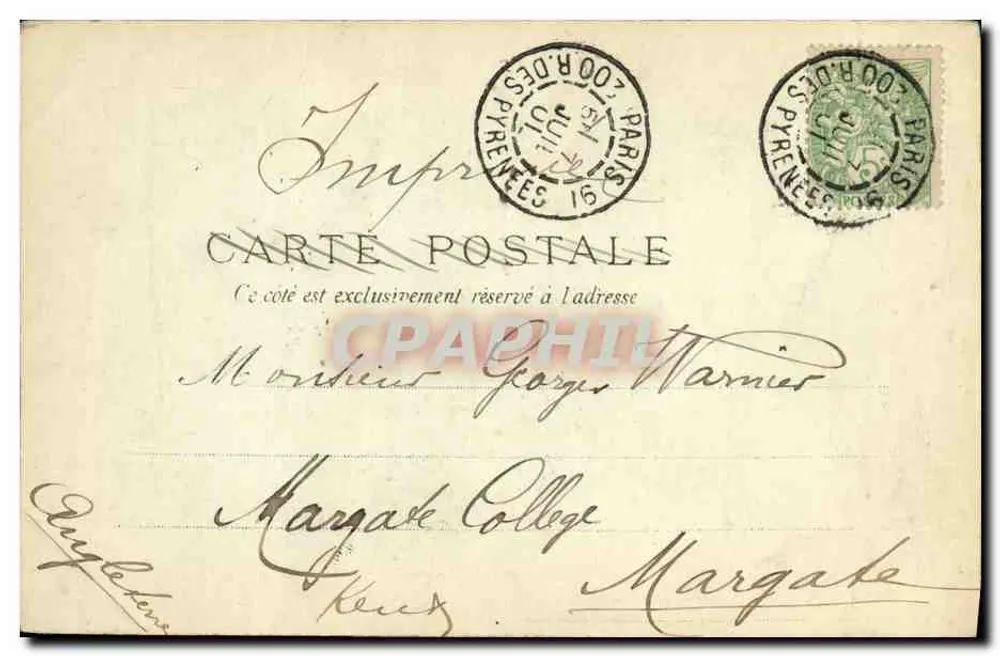 Paris - Opéra Comique — editor A. Merle, n° 126 - Verso