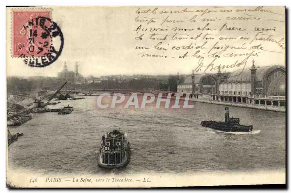 PARIS — A Seine, perto do Trocadéro — LL. — n° 546 - Frente