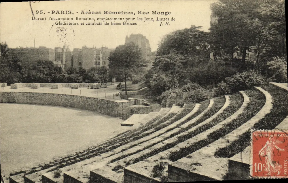 Paris - Arènes Romaines, Rue Monge — J.H. — n°95 - Frente