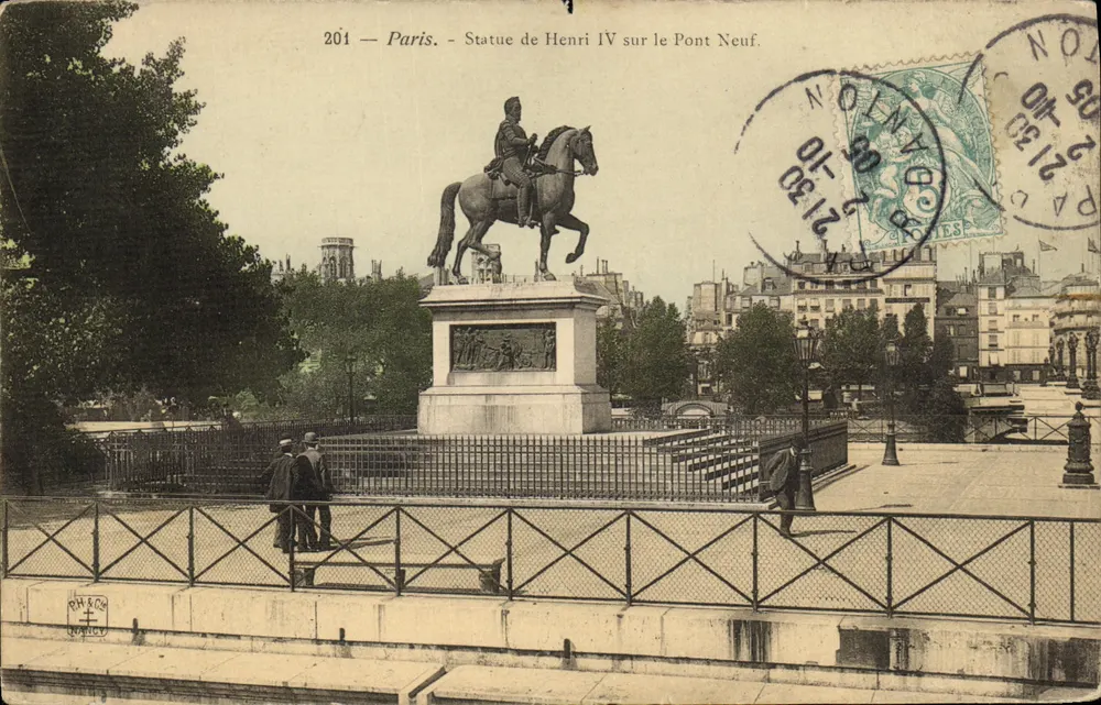 Paris - Statue de Henri IV sur le Pont Neuf — éditeur PH & Cie, n° 201 - Recto