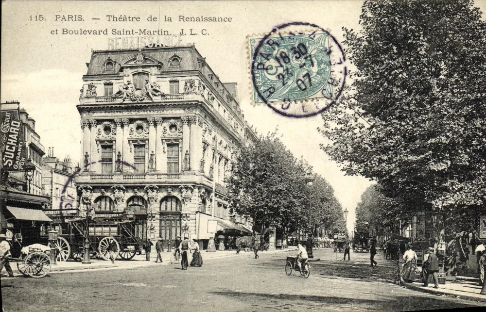 Paris — Theater der Renaissance und Boulevard Saint-Martin — J.L.C. n°115 - Vorderseite