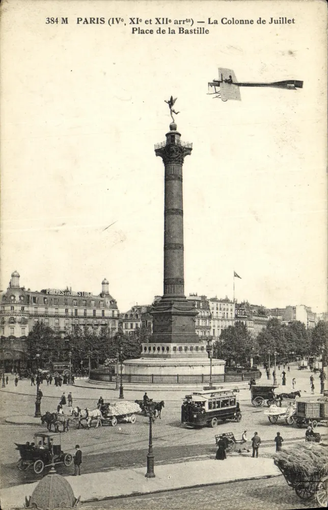 Paris (IVe und XIIe Arrondissement) — La Colonne de Juillet, Place de la Bastille - Vorderseite