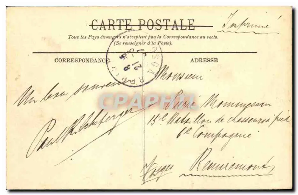 Paris — O Arco do Triunfo e os Campos Elísios — LL. - Verso