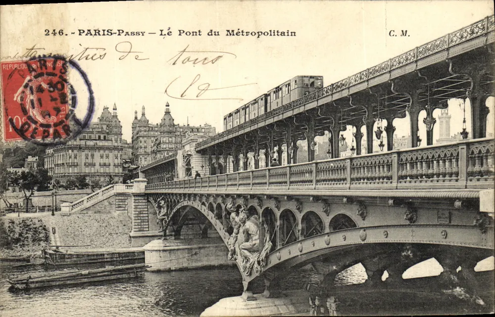 Paris-Passy — Die Brücke des Métropolitain — C.M. n°246 - Vorderseite