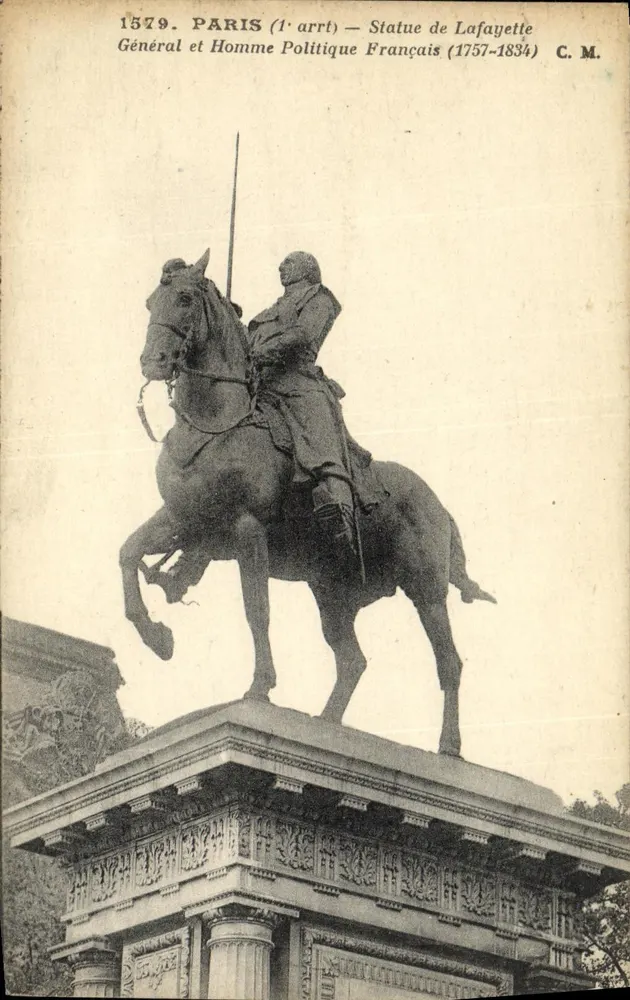 Paris (1. Arrondissement) — Statue von Lafayette (1757-1834) — C. M. - Vorderseite