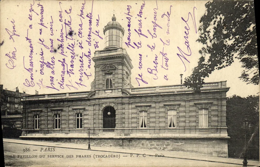 Das Pavillon des Leuchtturmsdienstes (Trocadéro) — Paris — P.P.C. — n°386 - Vorderseite