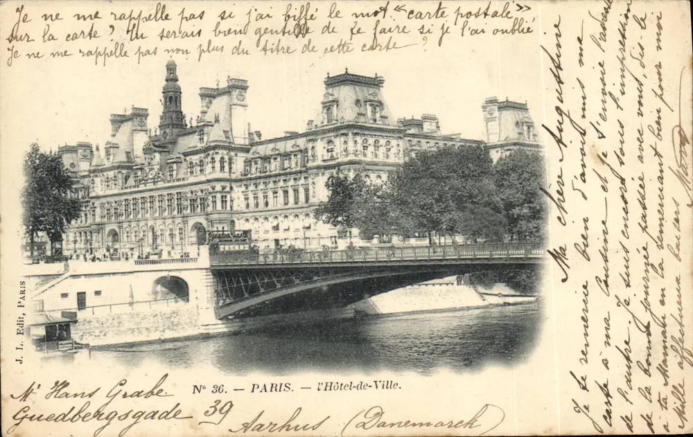Paris — O Hôtel-de-Ville — J. L. Edit, Paris, N° 36 - Frente
