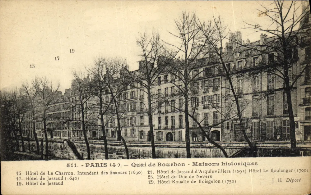 Paris (4e) - Quai de Bourbon - Casas históricas — J H Déposé - Frente