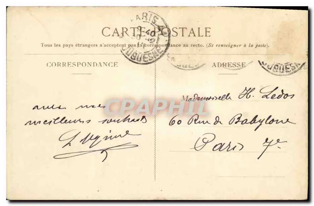 Paris — Ansicht der Avenue de la République mit dem Panthéon — P. L. D. Dégaël, n°6 - Rückseite