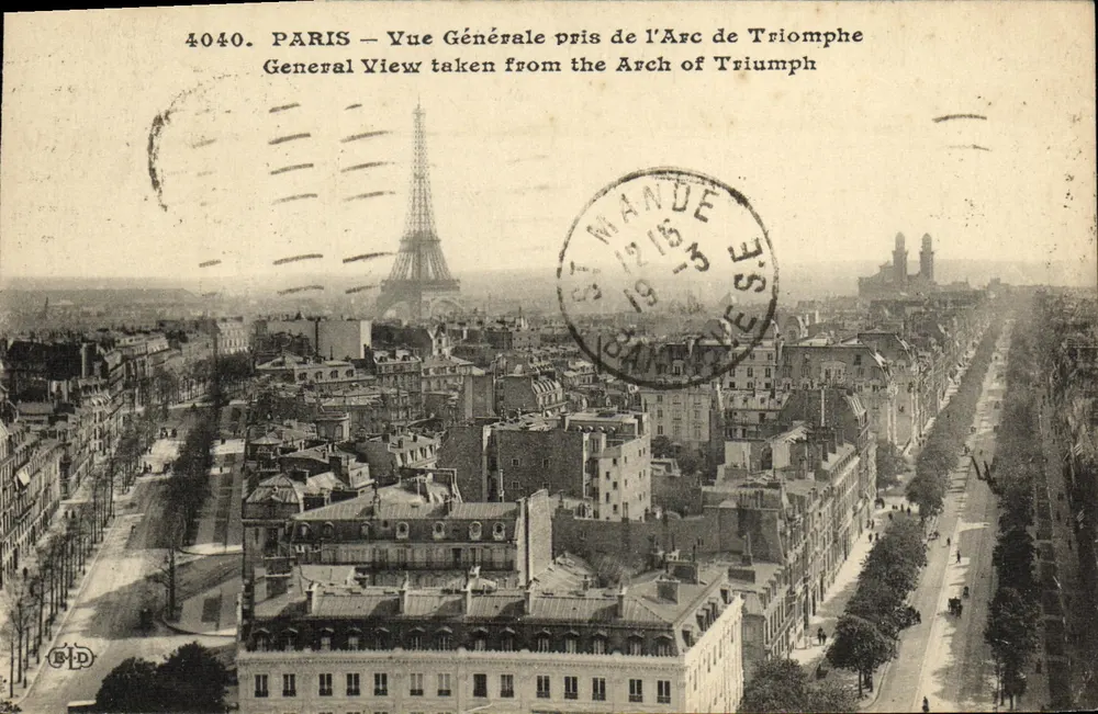 PARIS — Vue Générale prise de l'Arc de Triomphe — Éditeur B.P.D. n°4040 - Awers