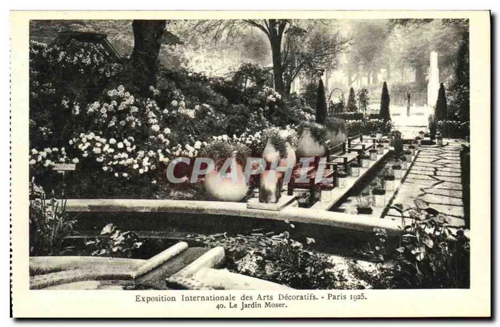 Internationale Ausstellung für Dekorative Künste - Paris 1925. Der Moser-Garten. - Vorderseite