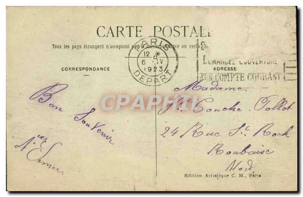 Paris (10 & 19e arrts) — Le Métropolitain sur le Boulevard de la Villette — C. M. n°459 - Rückseite