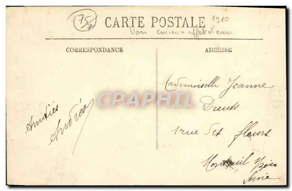 Überschwemmungen in Paris — Januar 1910 — Güterbahnhof — LL. - Rückseite