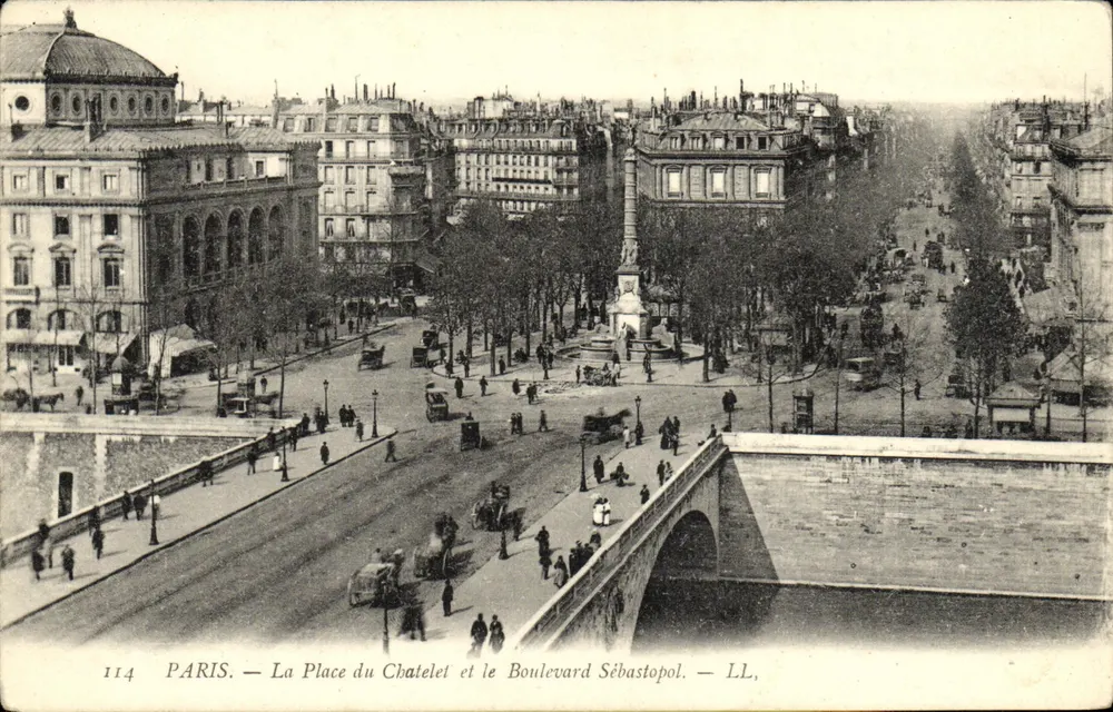 Paris — La Place du Châtelet und der Boulevard Sébastopol — LL, n° 114 - Vorderseite