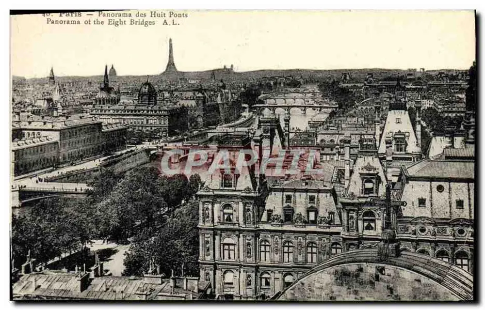 Paris — Panorama dos Oito Pontes — A.L. - Frente
