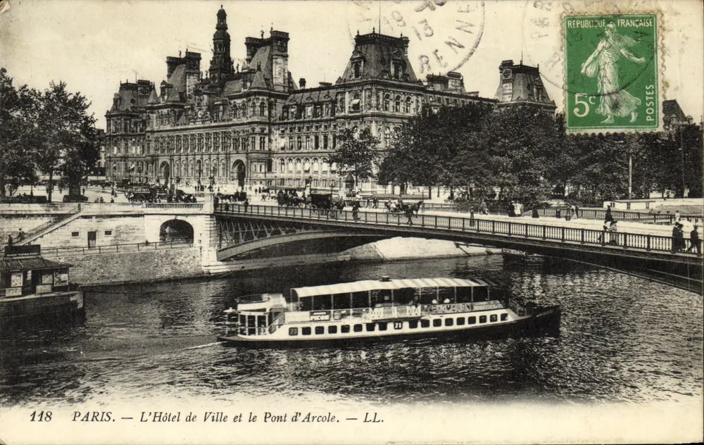 PARIS — Das Rathaus und der Pont d'Arcole — LL. — N° 118 - Vorderseite