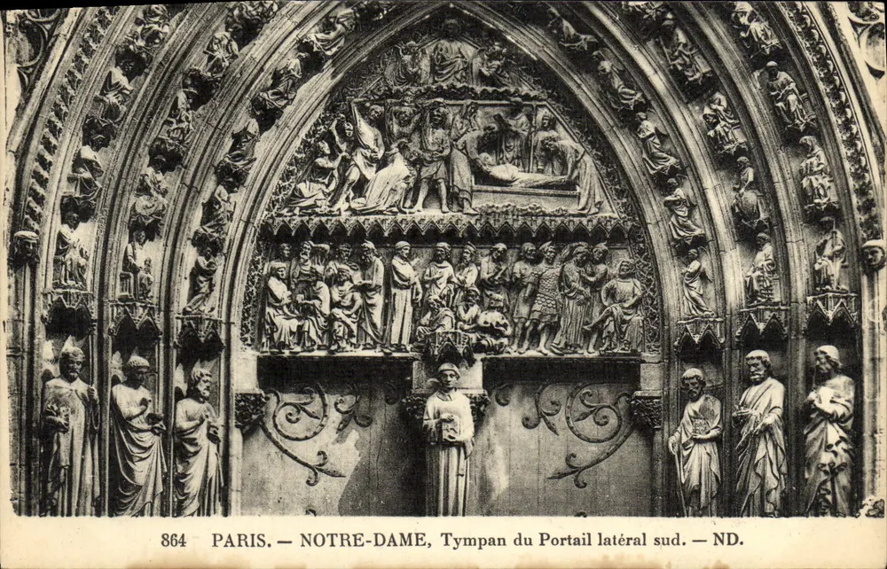Paris — Notre-Dame, Tympan des südlichen Seitenportal — ND. — Nr. 864 - Vorderseite