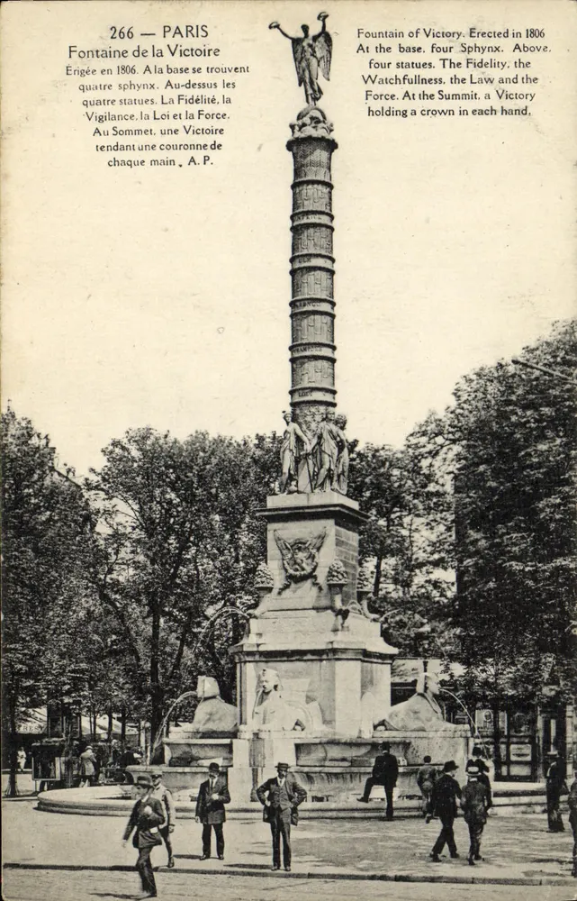 Fontana della Vittoria — Parigi — editore A.P. n°266 - Recto
