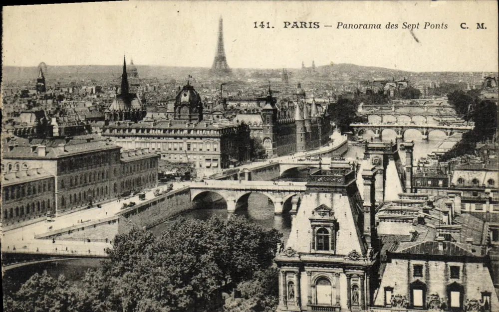 Paris — Panorama dos Sete Pontes — C. M. n°141 - Frente