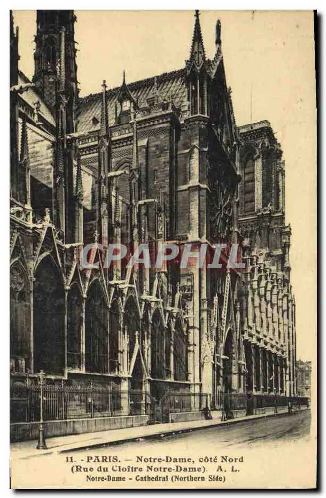 Paris - Notre-Dame, côté Nord — Rue du Cloître Notre-Dame — A. L. - Recto