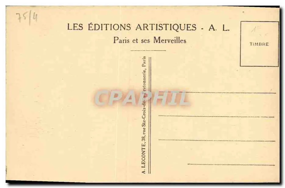 Paris - Notre-Dame, côté Nord — Rue du Cloître Notre-Dame — A. L. - Verso