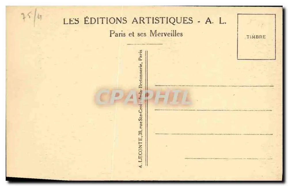 PARIS — Notre-Dame — La Porte Rouge — A. L. (Rue du Cloître Notre-Dame) - Rückseite