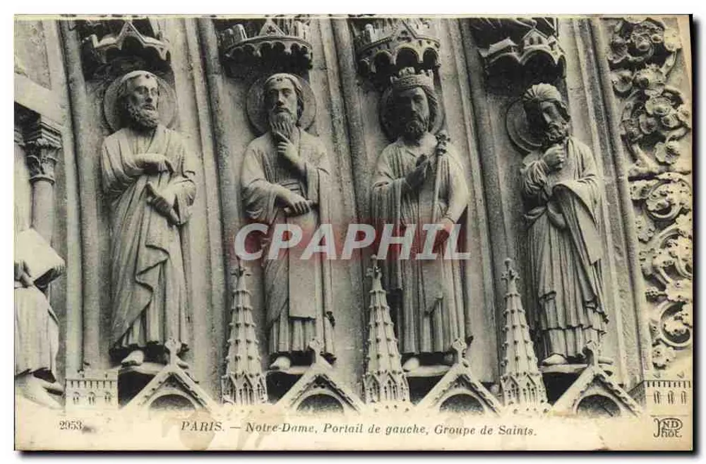 PARIS — Notre-Dame, Linker Portal, Gruppe von Heiligen — Impr. ND Proe - Vorderseite