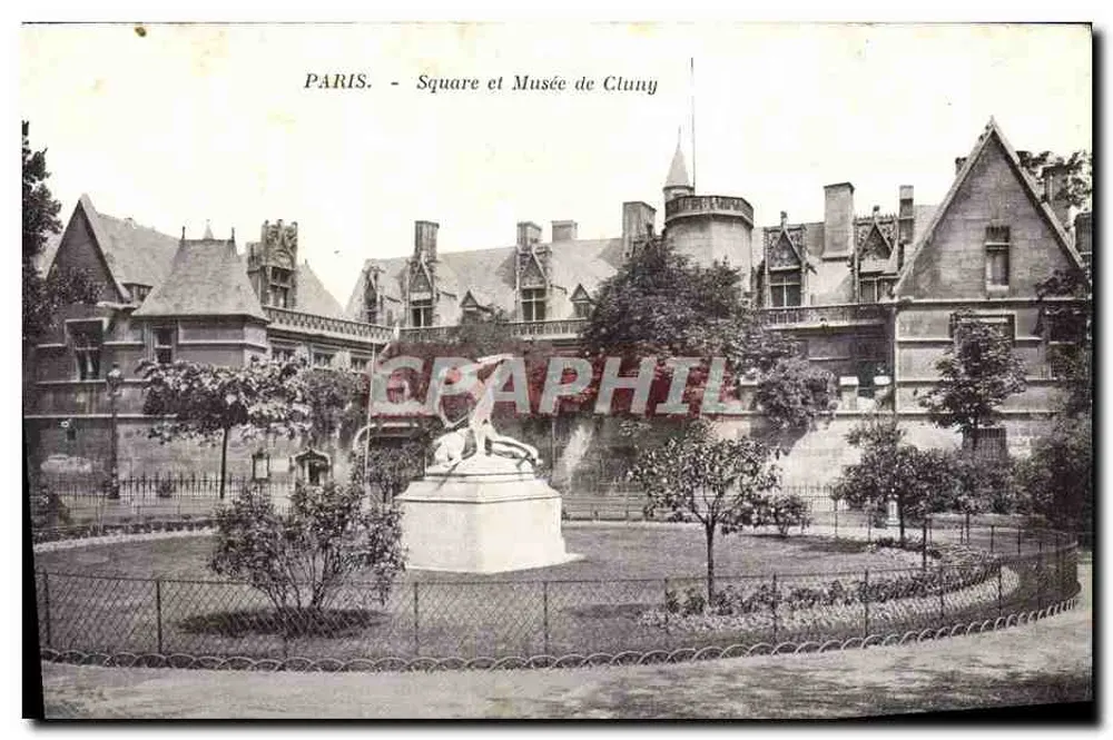 Paris — Praça e Museu de Cluny — Editor não identificado, número de série não visível - Frente