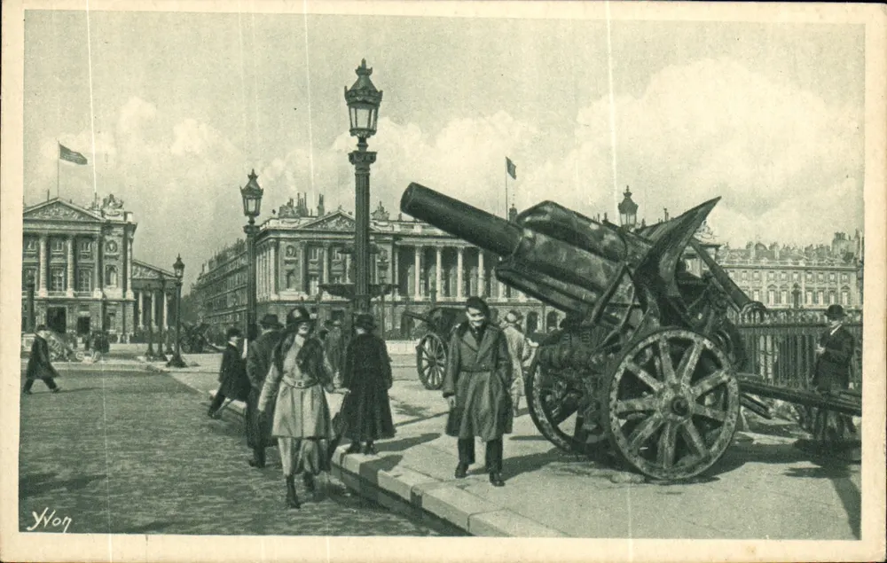Kanone als Trophäe auf der Place de la Concorde — Paris Artistique, n° 46 - Vorderseite