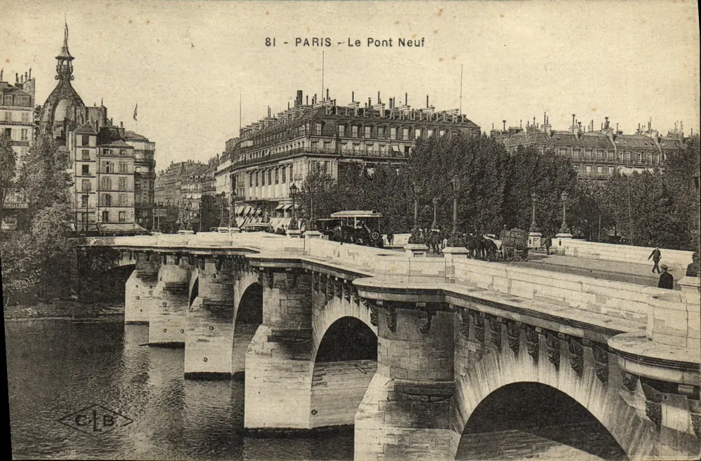 Paris - O Ponte Novo — vista do ponte e dos edifícios — editor CJB, n° 81 - Frente