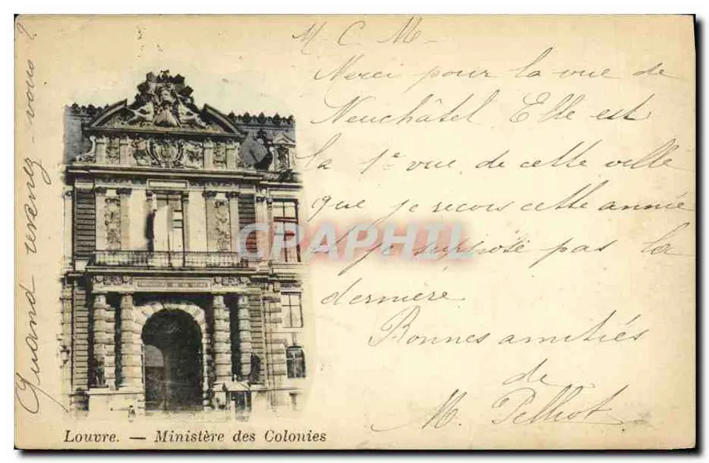 Louvre — Ministério das Colônias — editor desconhecido, número de série não visível - Frente