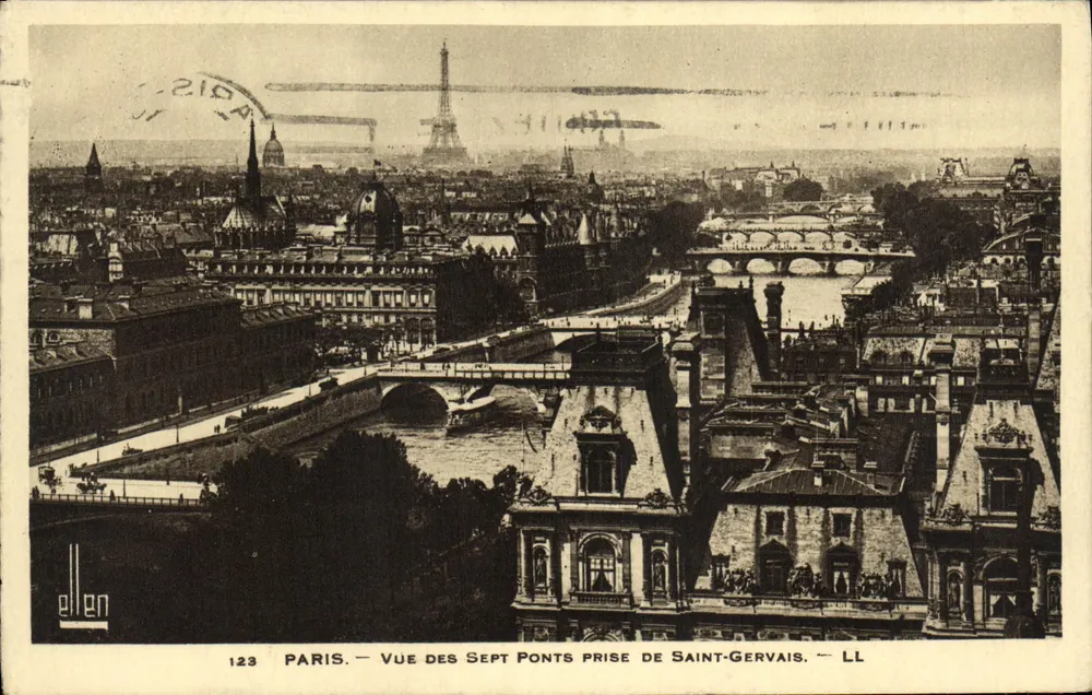 PARIS — Ansicht der Sieben Brücken vom Saint-Gervais — Ellen, n°123 - Vorderseite