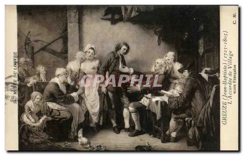 Die Dorfbraut — Gemälde von Jean-Baptiste Greuze (1725–1805) — Ausgabe C. M. - Vorderseite