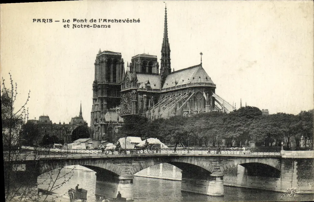 Paris — Die Brücke des Erzbischofs und Notre-Dame - Vorderseite